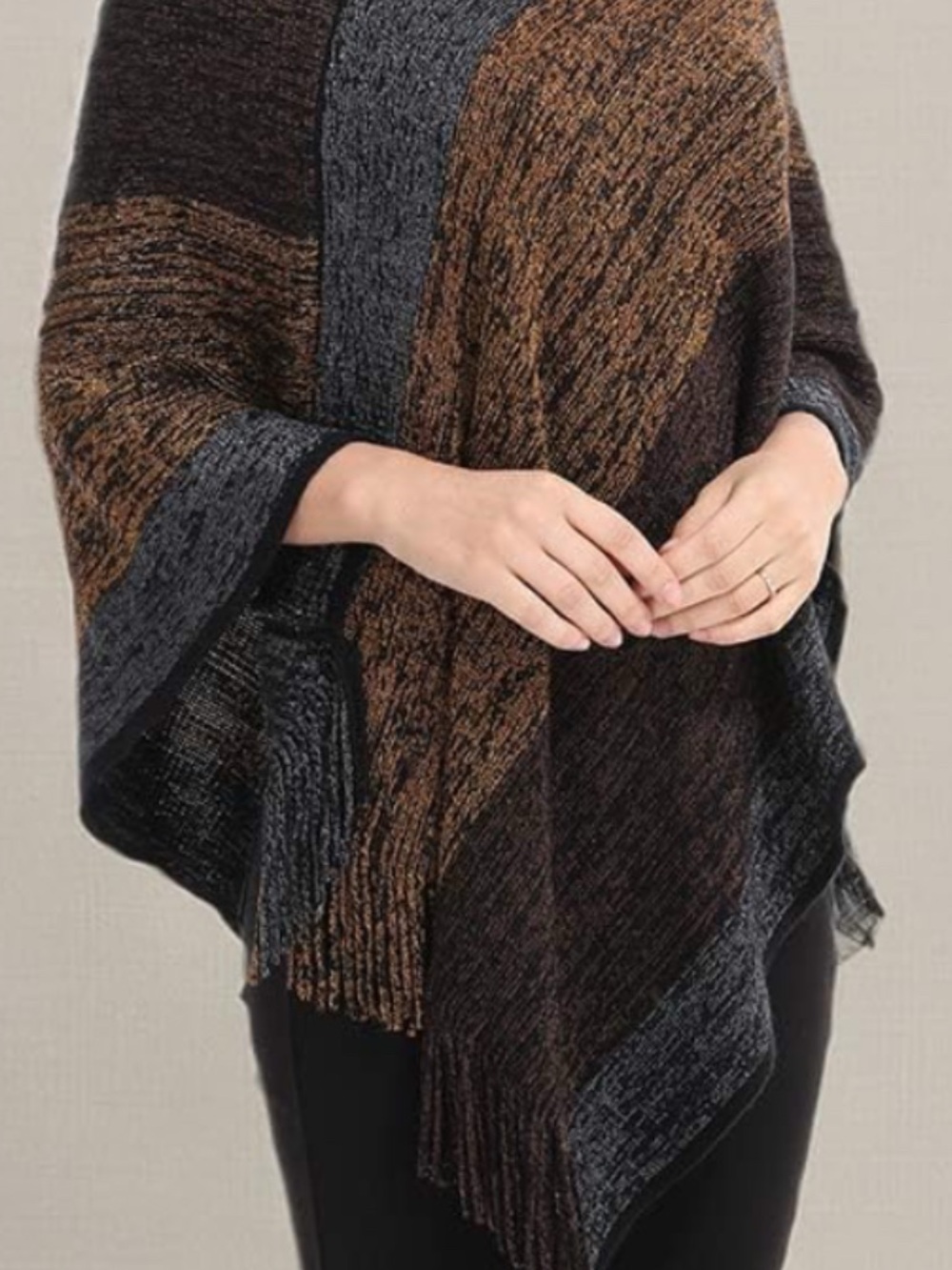 Fall soft shimmery soft poncho